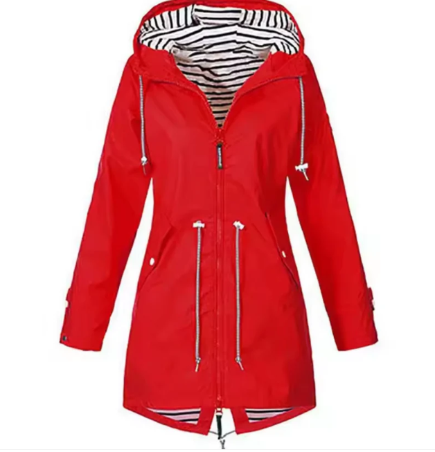 WW | Mittellange Kapuzenjacke mit verstellbarem Taillenzug - Atmungsaktive leichte Oberbekleidung