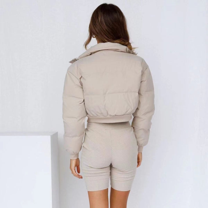 WW | Cozy Women's Winter Hooded Short Puffer Jacket