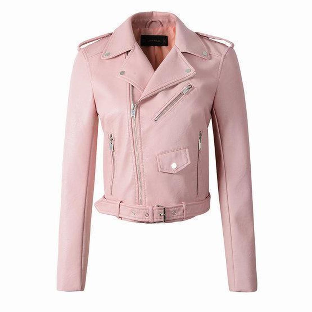 WW | Damen Asymmetrische Reißverschluss PU-Lederjacke