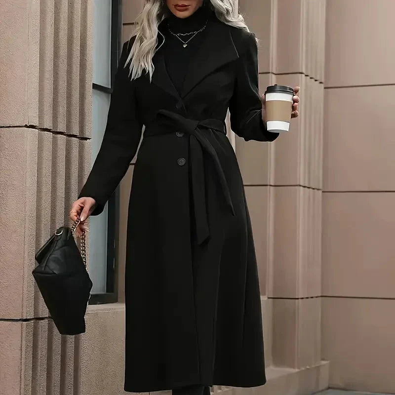 WW | Women's Long Belted Trench Coat Fitted