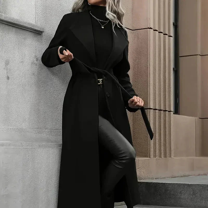WW | Women's Long Belted Trench Coat Fitted