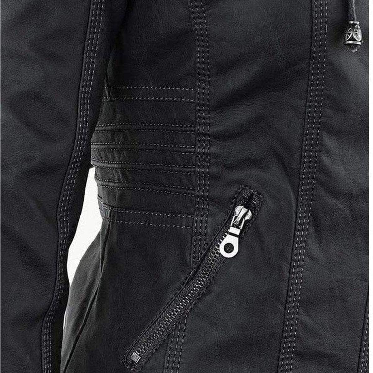 WW | Damen Schwarze Kapuzenjacke mit Reißverschluss