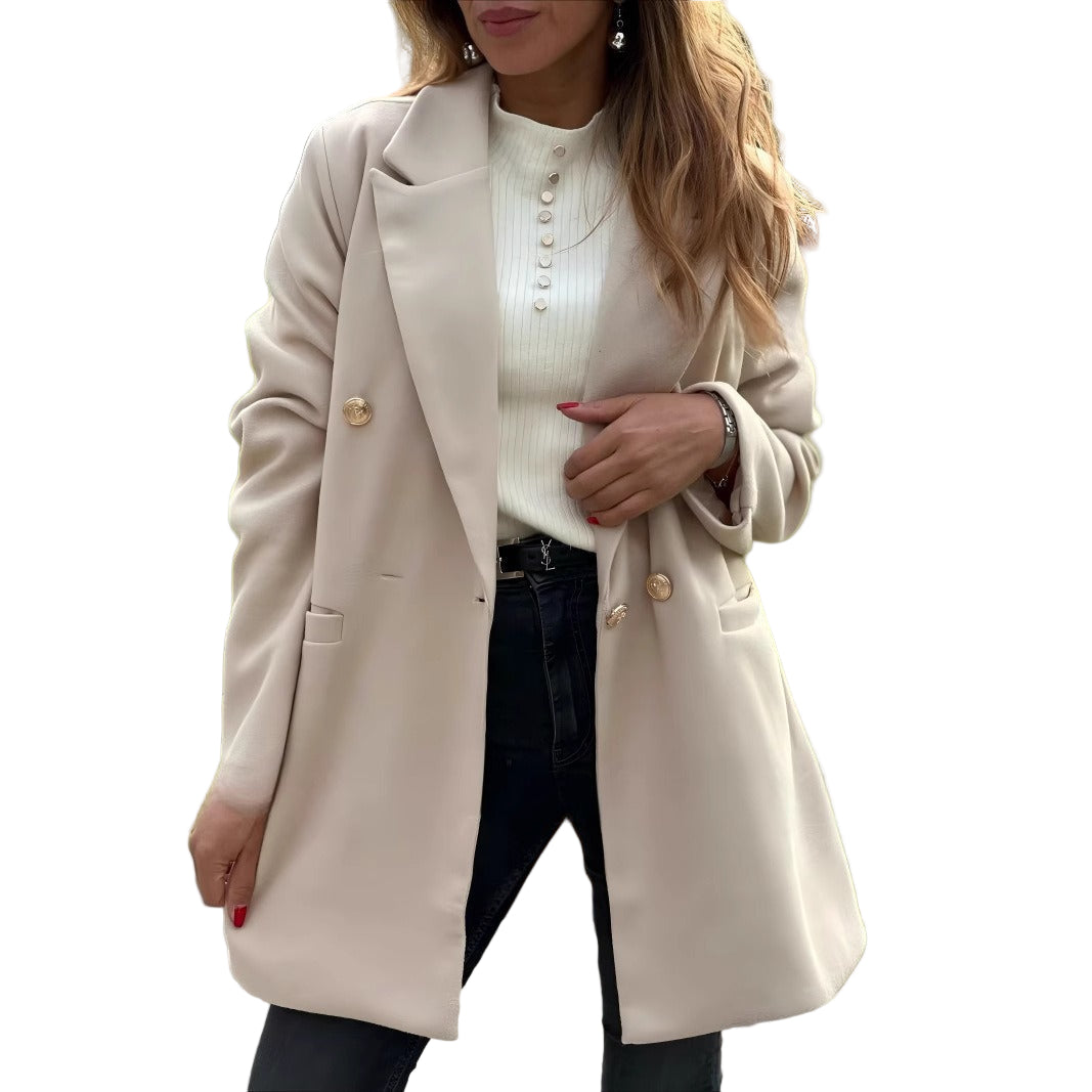 WW | Damen Oversized Blazer Jacke Doppelknopf Stil