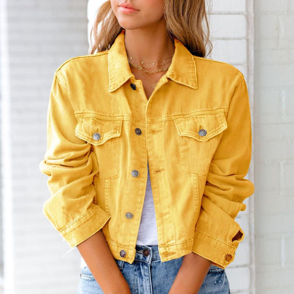 WW | Damen Klassische Denim Button up Jacke