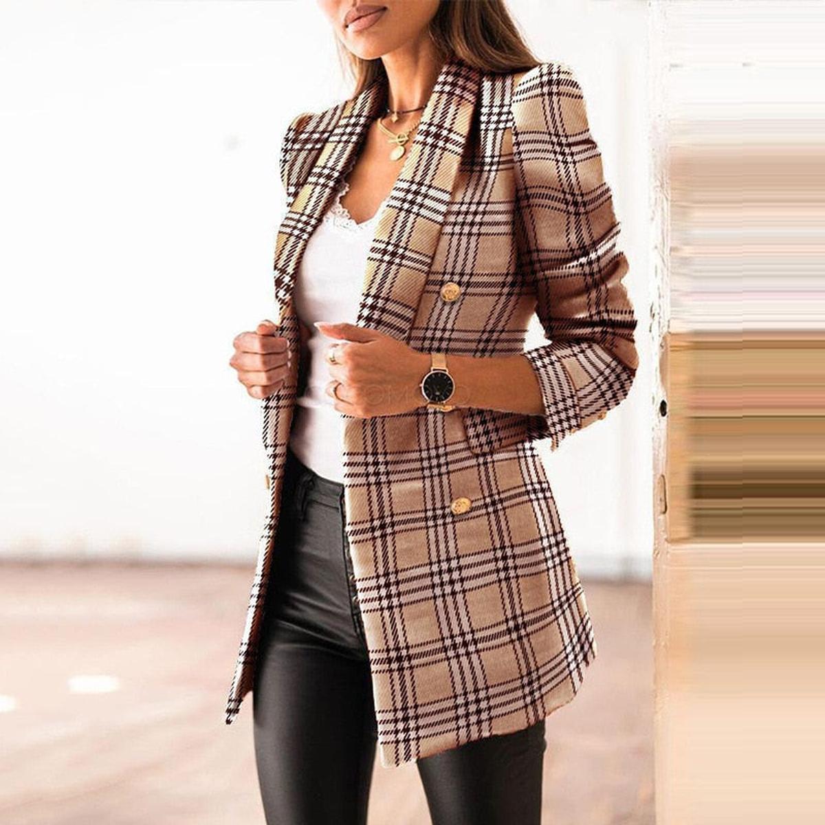 WW | Damen Klassischer Maßgeschneiderter Blazer mit Taschen