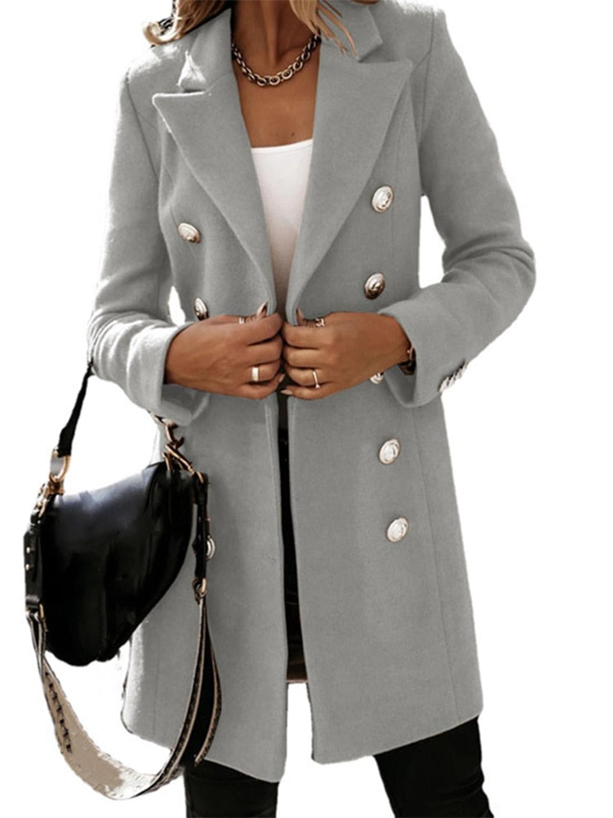 WW | Damen Klassischer Trenchcoat mit Gürtel und Knöpfen