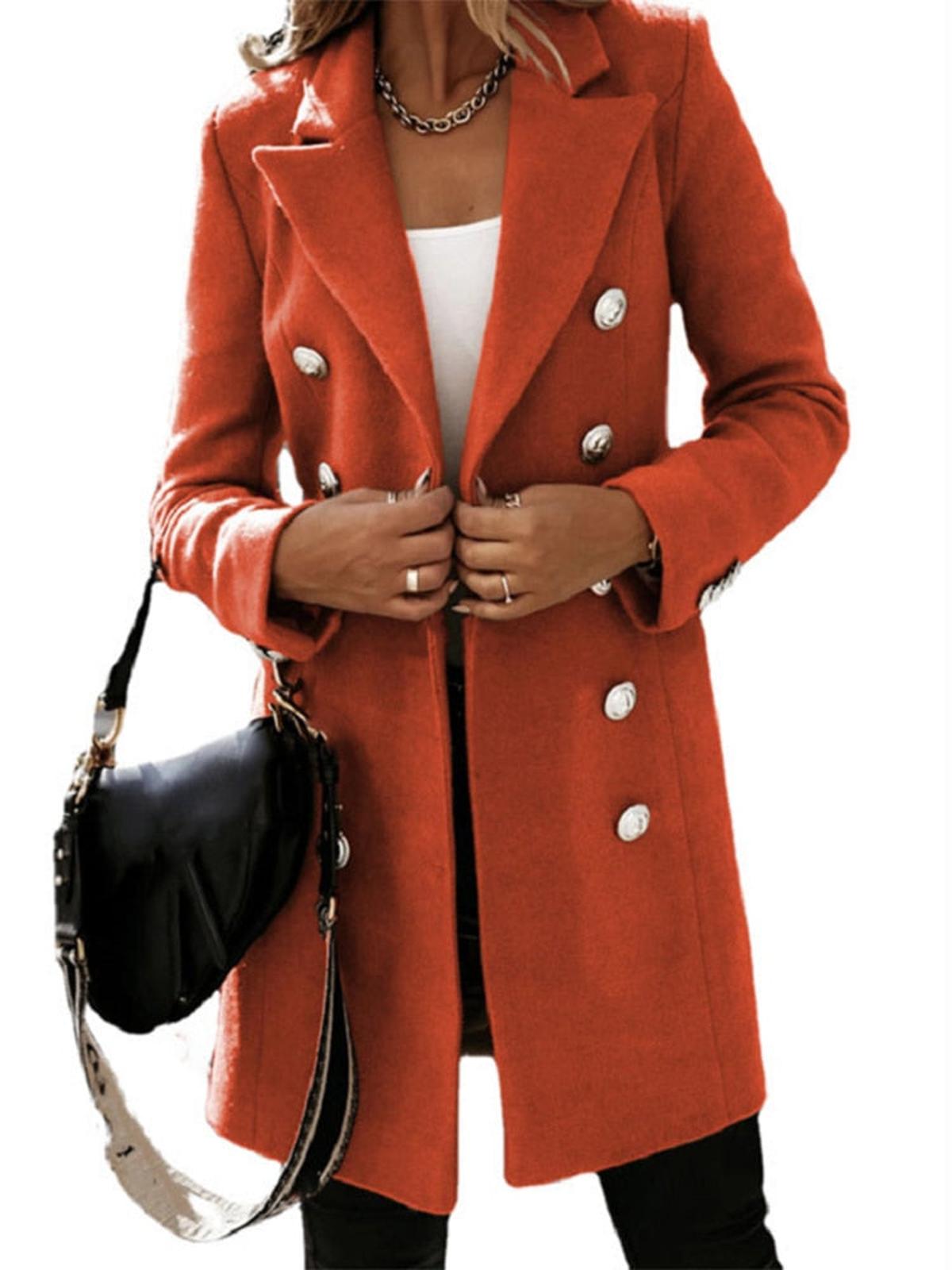 WW | Damen Klassischer Trenchcoat mit Gürtel und Knöpfen