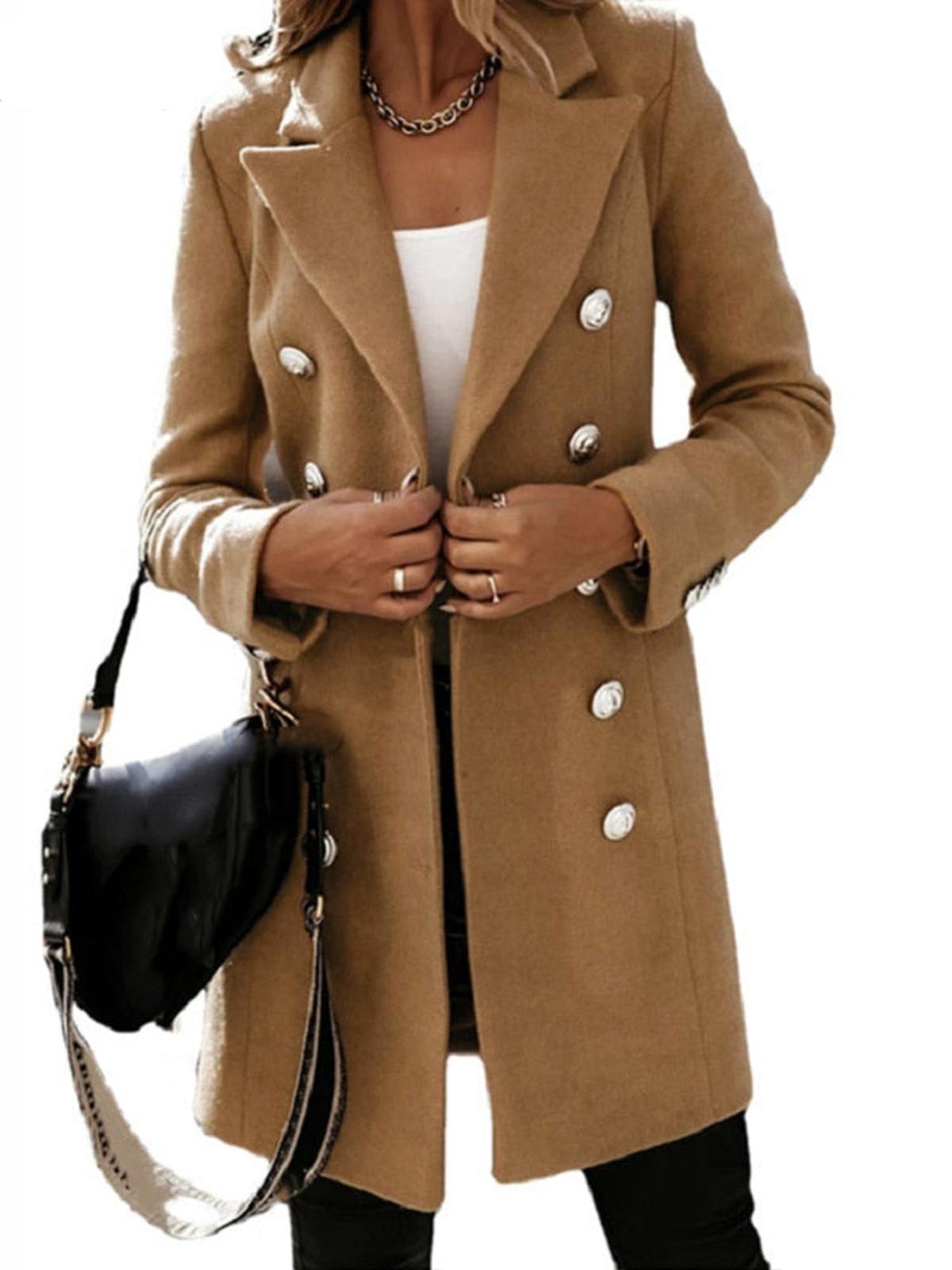 WW | Damen Klassischer Trenchcoat mit Gürtel und Knöpfen