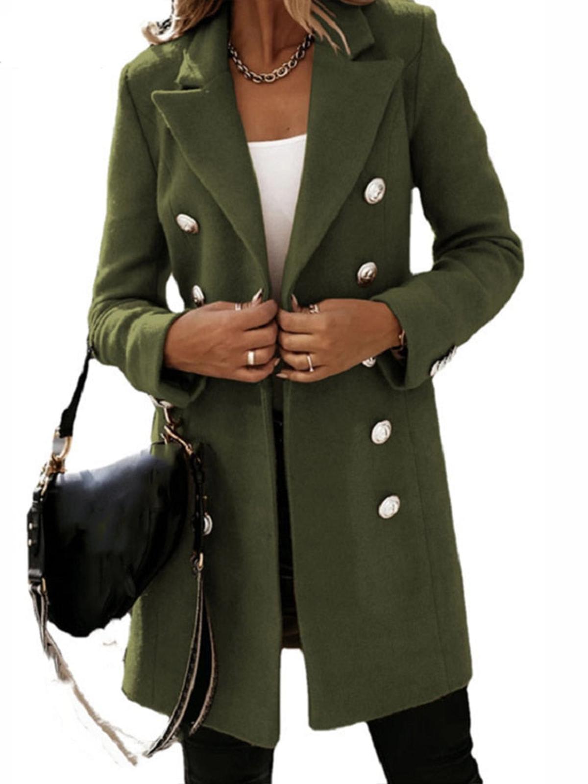 WW | Damen Klassischer Trenchcoat mit Gürtel und Knöpfen