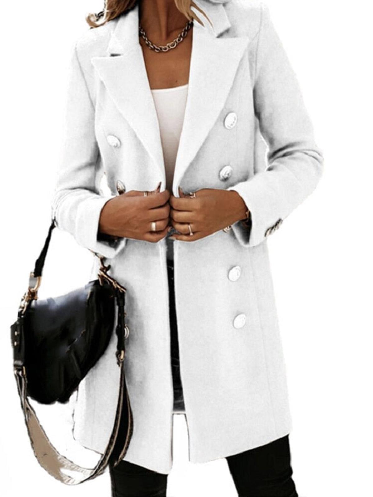 WW | Damen Klassischer Trenchcoat mit Gürtel und Knöpfen