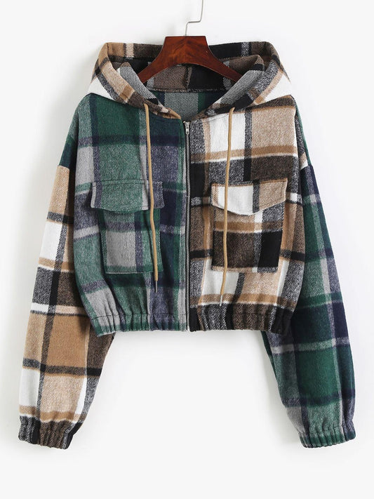 WW | Damen Cropped Jacke Modisches Vielseitiges Design