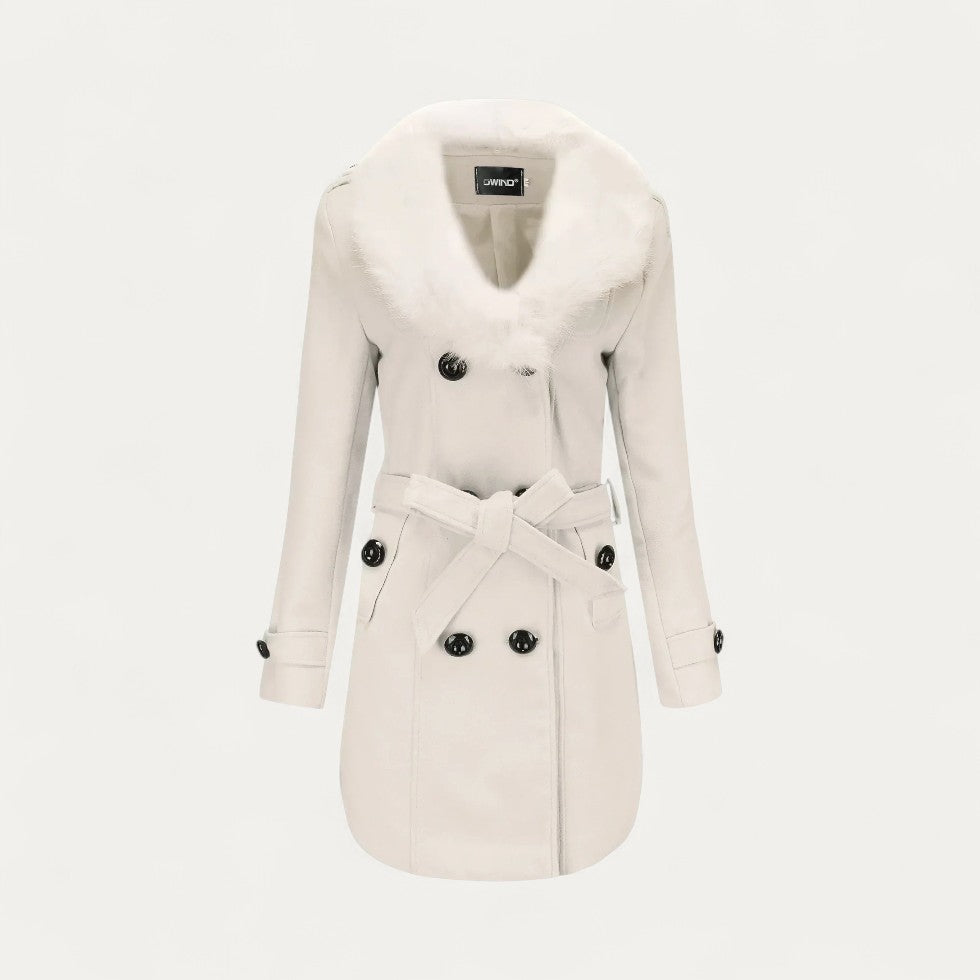 WW | Damen Wendewickeltrenchcoat mit Kunstfell