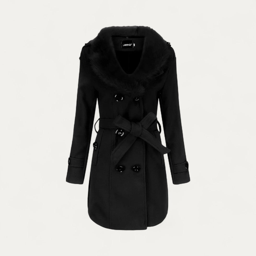 WW | Women's Reversible Wrap Trench Coat with Faux Fur