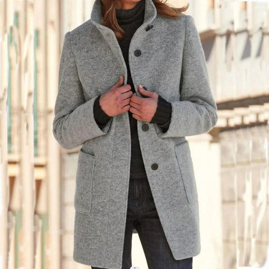 WW | Damen Eleganter Winter Wollmantel