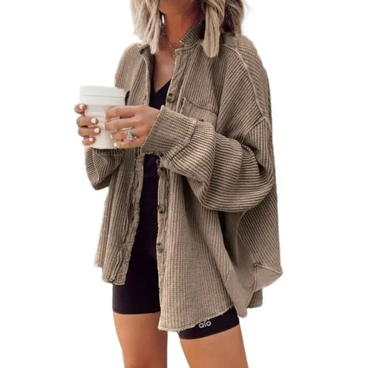WW | Modische Cordjacke Mit Knöpfen