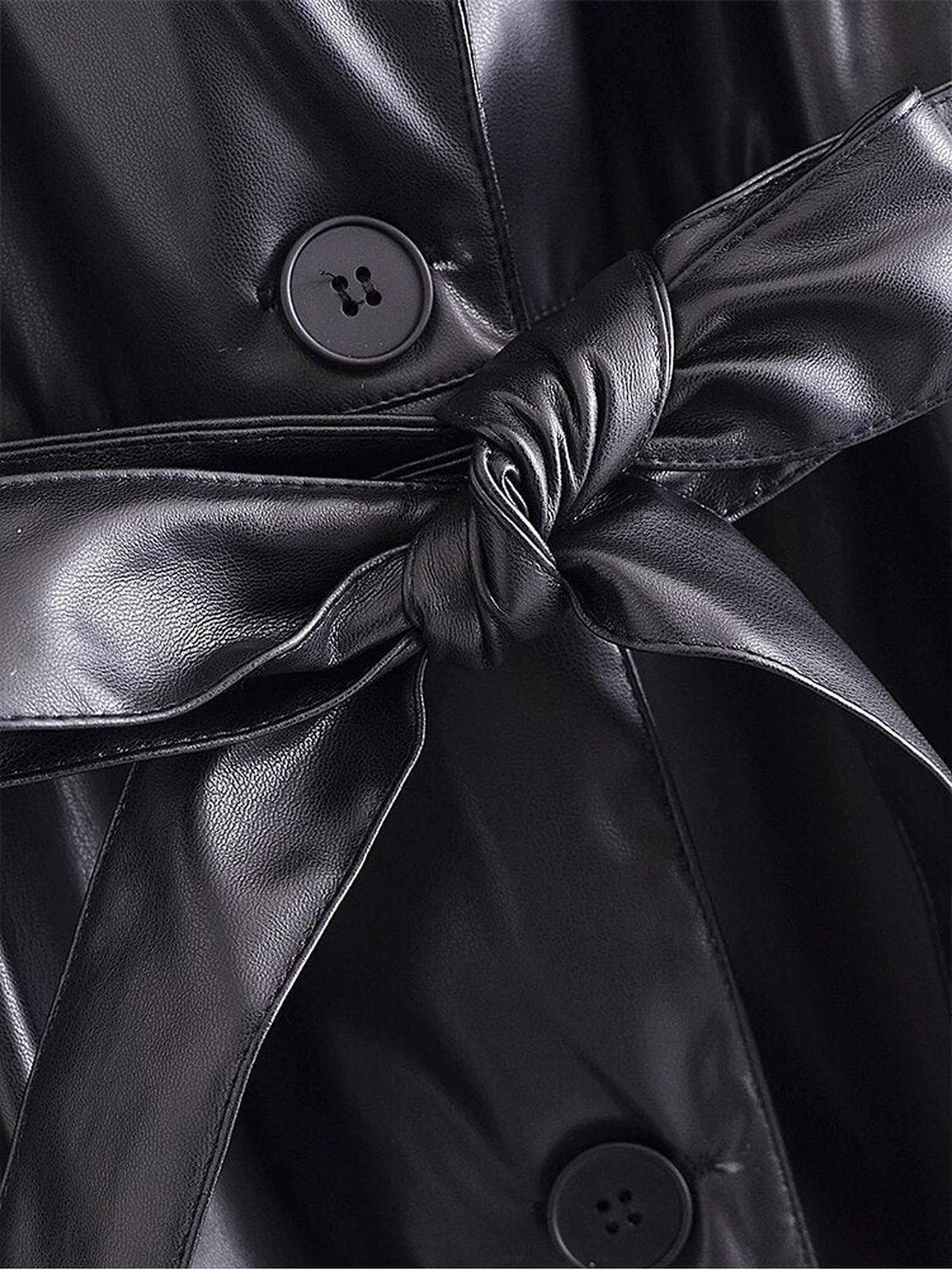 WW | Damen Kunstleder Trenchcoat mit Modernem Design