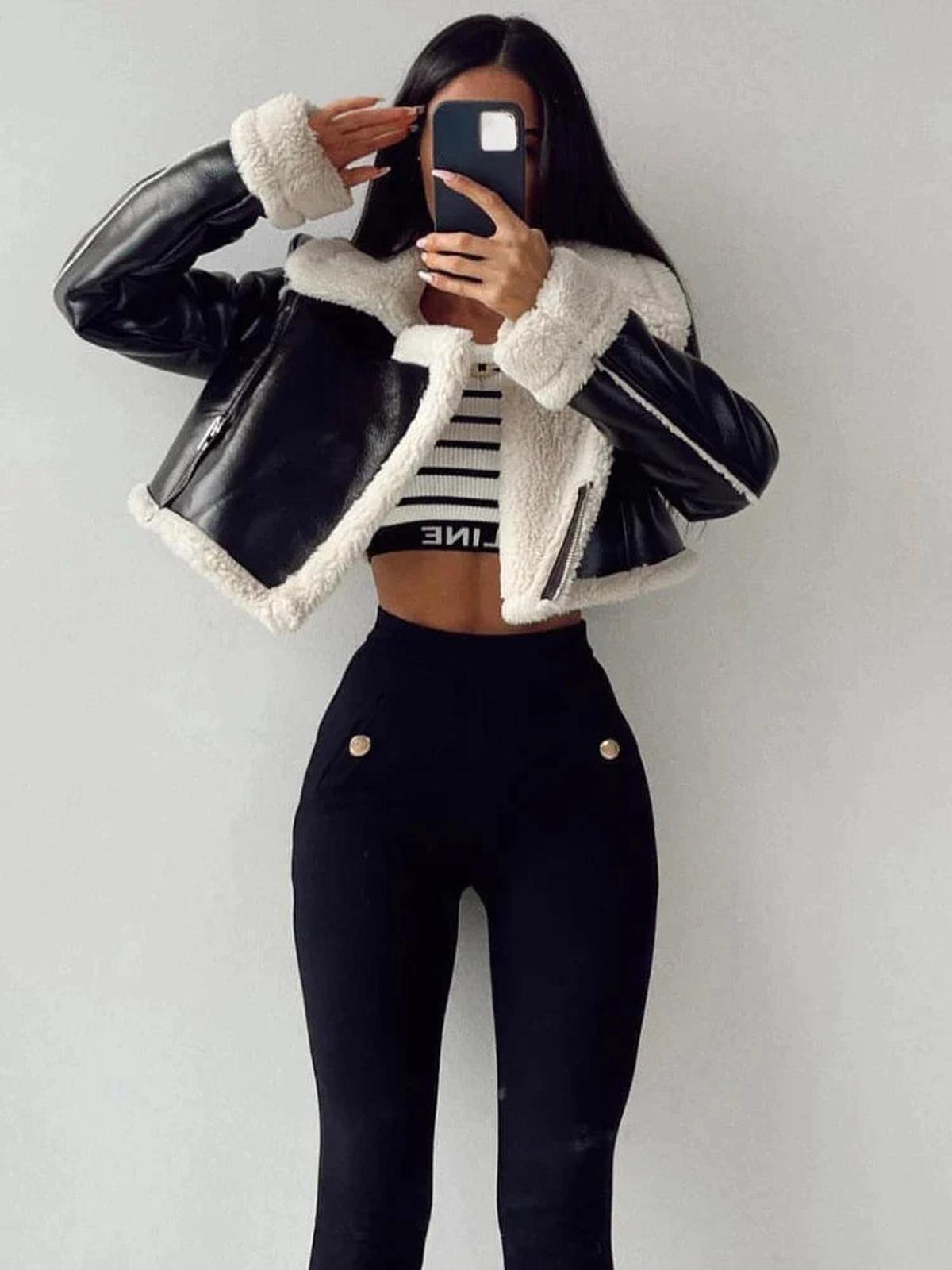 WW | Damen Fleecegefütterte Kurzjacke