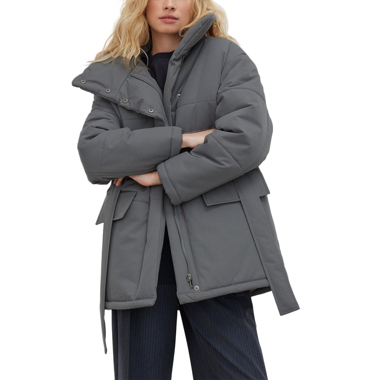 WW | Women's Quilted Cotton Jacket Oversized & Belted