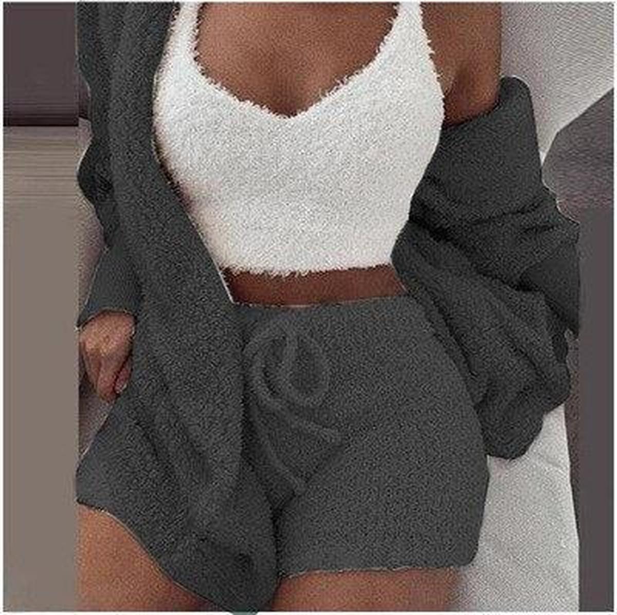 WW | Damen Strickfleece Drei Teiliges Satz