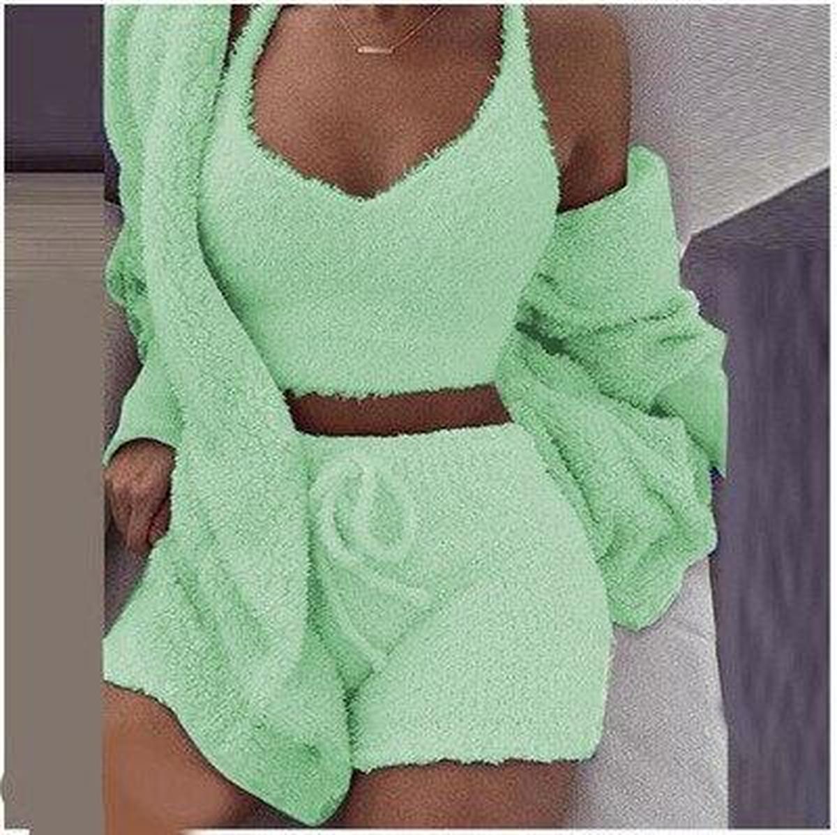 WW | Damen Strickfleece Drei Teiliges Satz