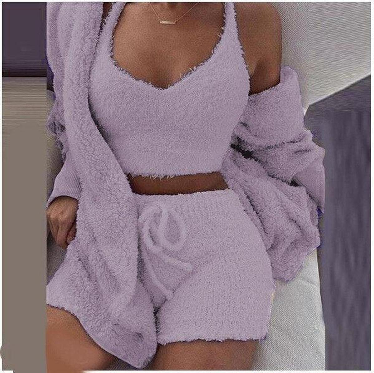 WW | Damen Strickfleece Drei Teiliges Satz