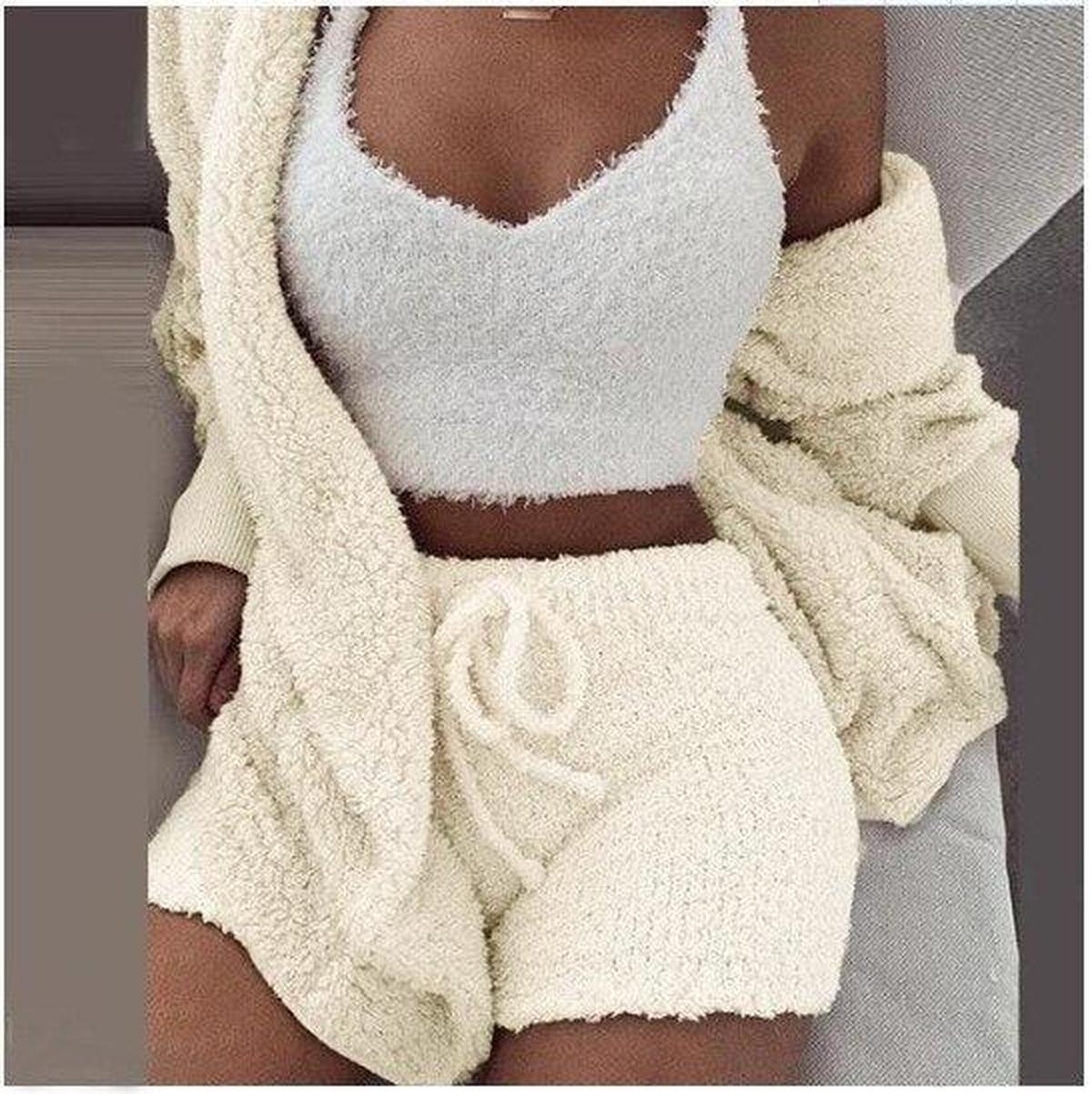 WW | Damen Strickfleece Drei Teiliges Satz