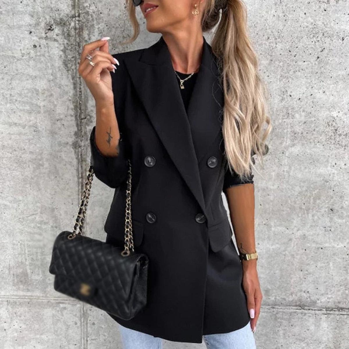 WW | Damen Langer Blazer Elegante Formelle Jacke