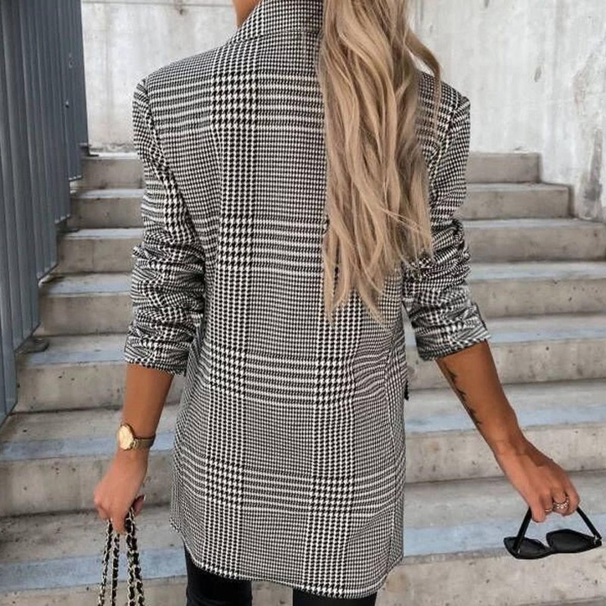 WW | Damen Langer Blazer Elegante Formelle Jacke