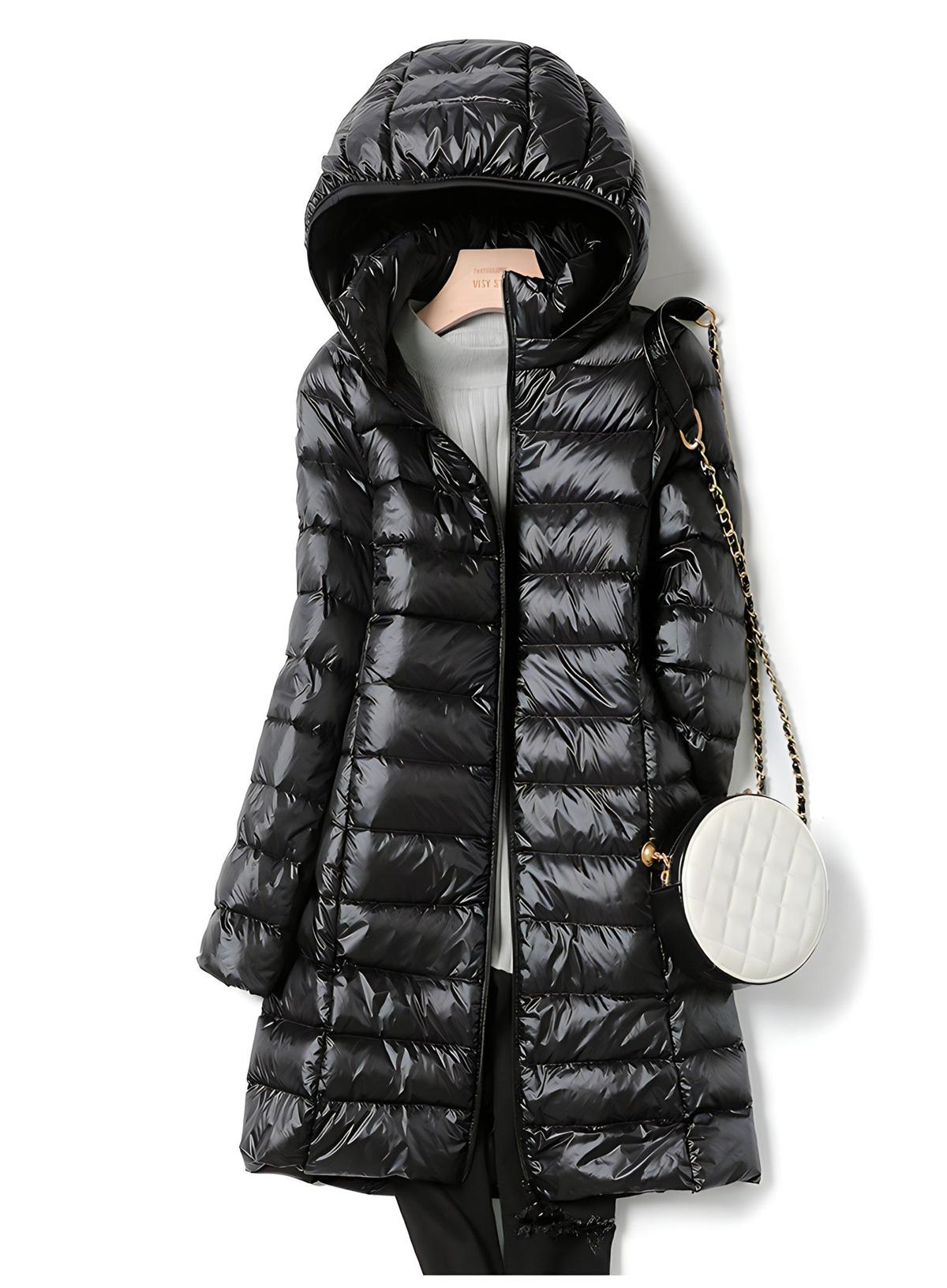 WW | Damen Lang Downjacke mit Abnehmbarer Kapuze