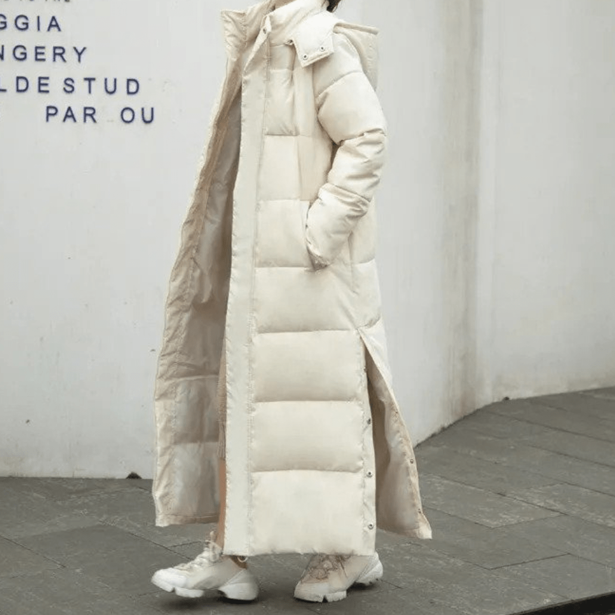 WW | Damen Lange Stepp Winterjacke