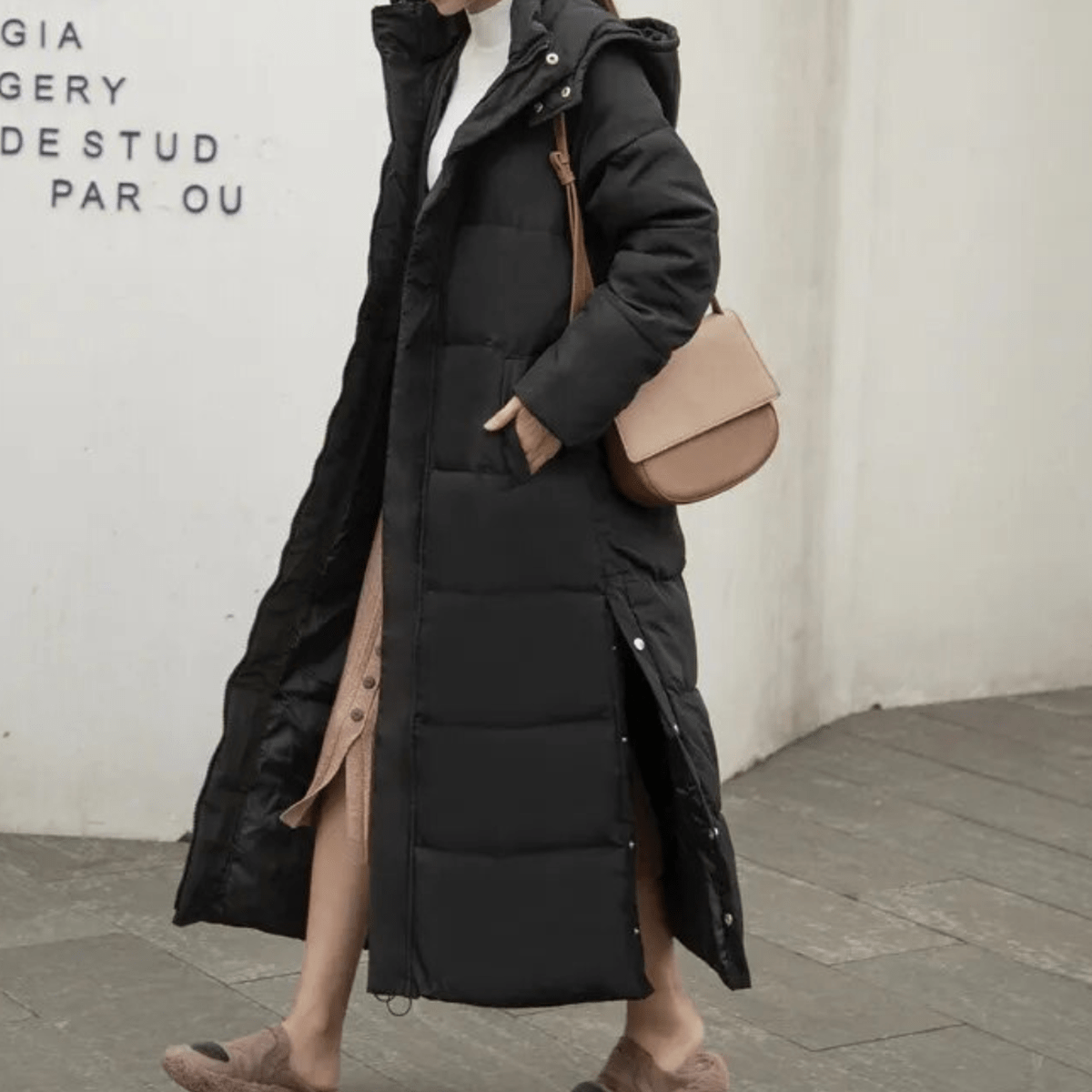 WW | Damen Lange Stepp Winterjacke