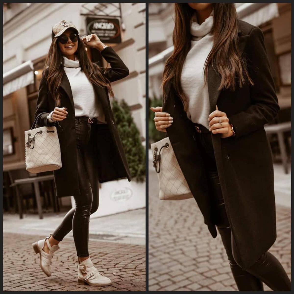 WW | Damen Langer Frühlingsmantel mit Taschen