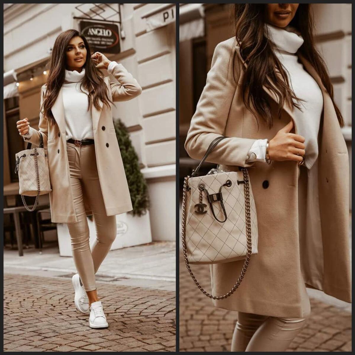 WW | Damen Langer Frühlingsmantel mit Taschen