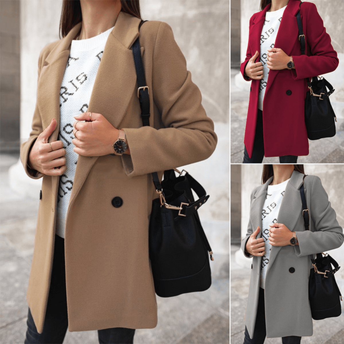 WW | Damen Langer Wintermantel mit Pelzkragen und Wasserdichtem Design