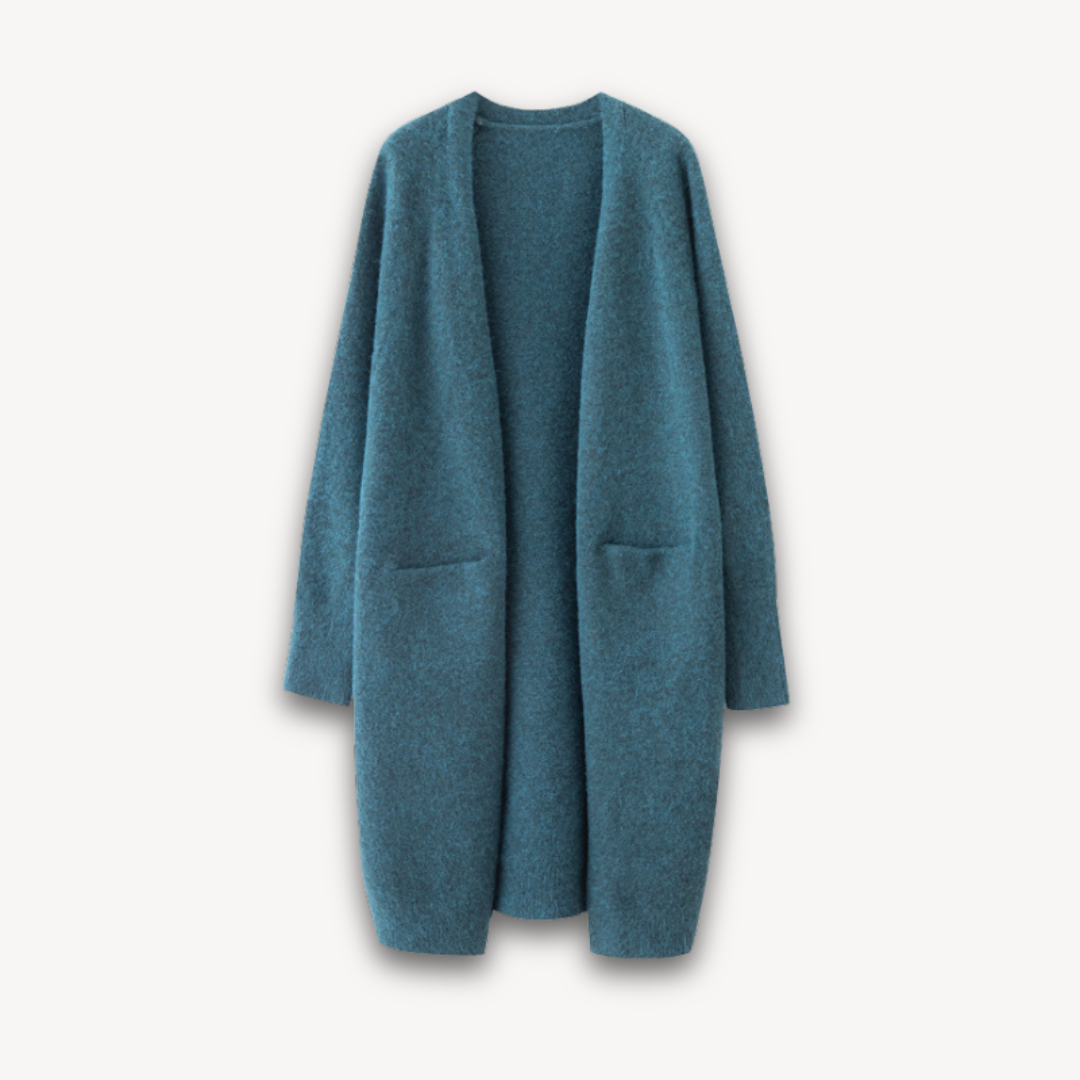 WW | Damen Lange Cardigan Jacke Gemütlich Strick Stil
