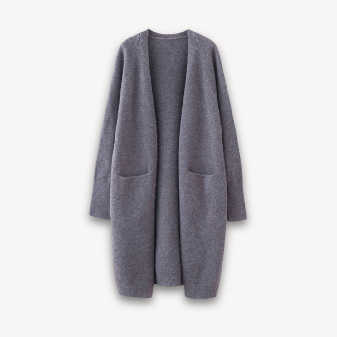 WW | Damen Lange Cardigan Jacke Gemütlich Strick Stil
