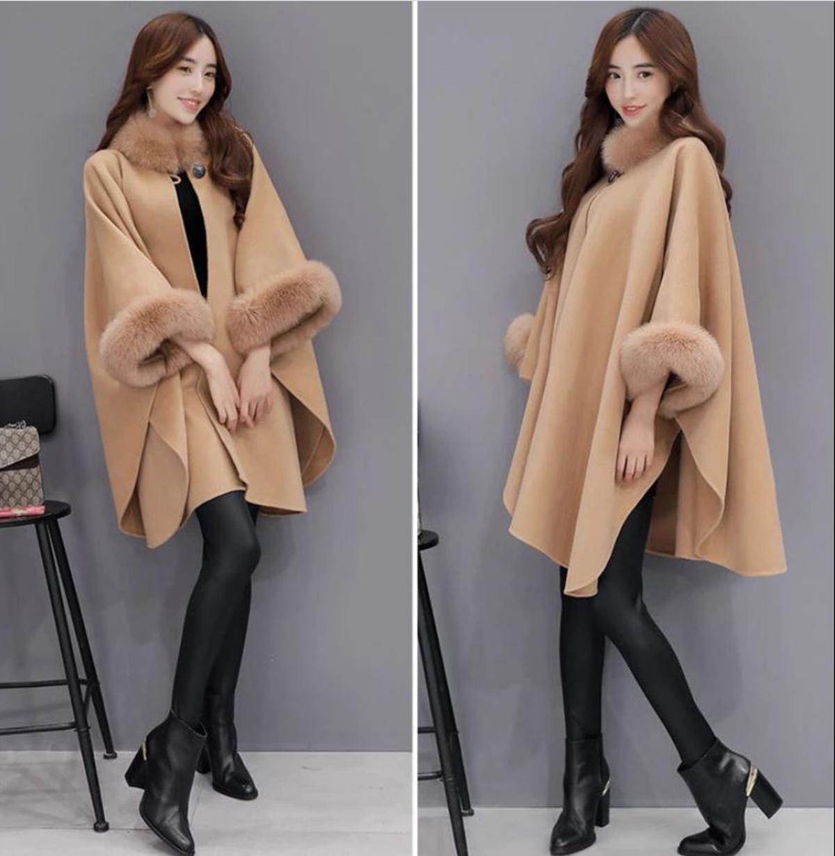 WW | Damen Luxus Cashmere Mantel mit Einzigartigem Design