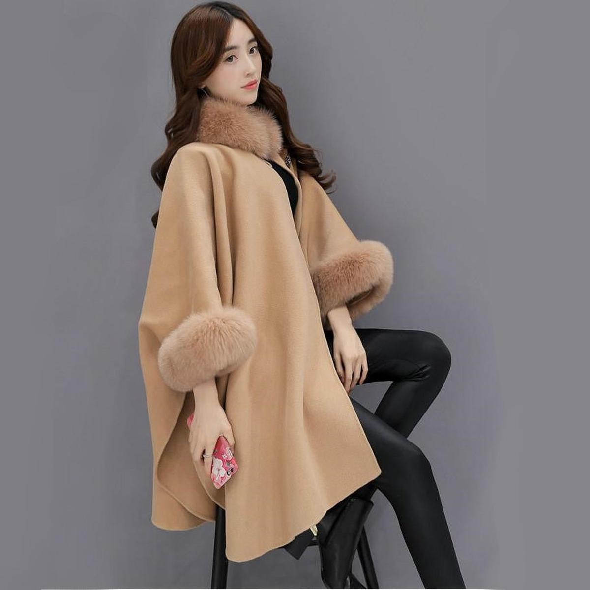 WW | Damen Luxus Cashmere Mantel mit Einzigartigem Design