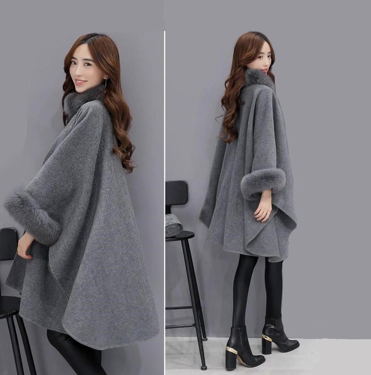 WW | Damen Luxus Cashmere Mantel mit Einzigartigem Design