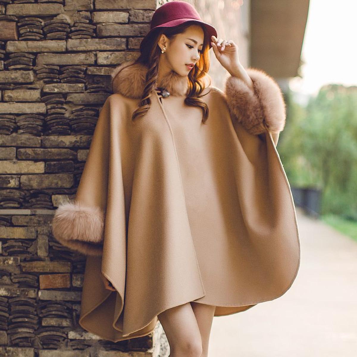 WW | Damen Luxus Cashmere Mantel mit Einzigartigem Design