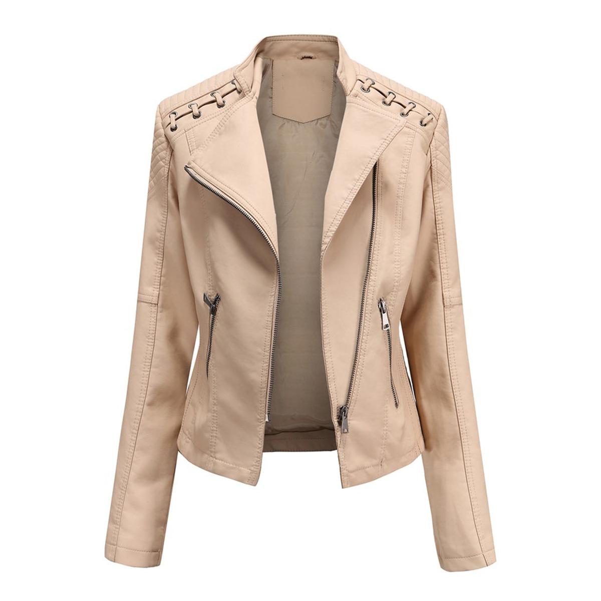 WW | Damen PU-Leder Motorradjacke Für Freizeit und Outdoor Bekleidung