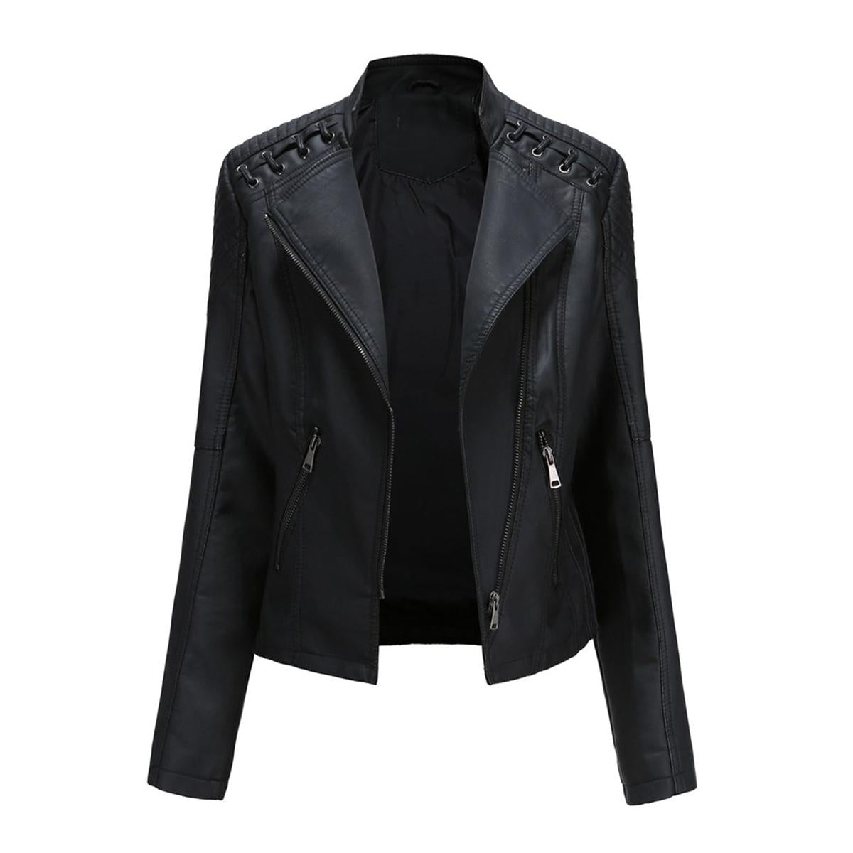 WW | Damen PU-Leder Motorradjacke Für Freizeit und Outdoor Bekleidung