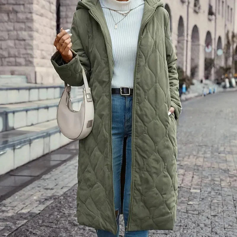 WW | Frauen Gepolsterte Jacke mit Kapuze Weiche Fütterung Komfort