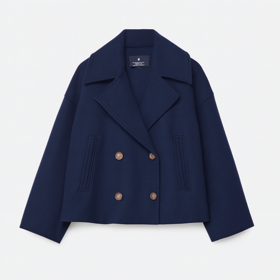 WW | Damen Kurz Gepolsterte Jacke Mit Breitem Revers
