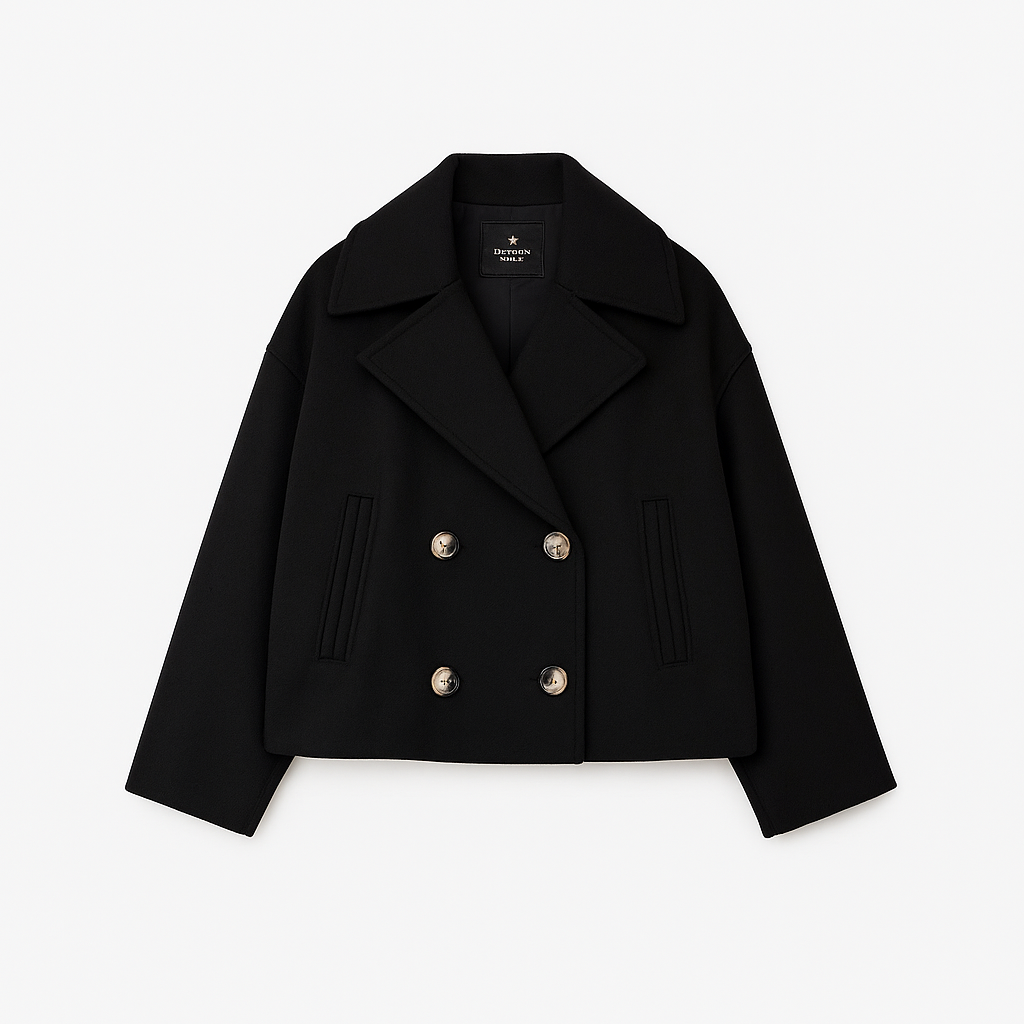WW | Damen Kurz Gepolsterte Jacke Mit Breitem Revers