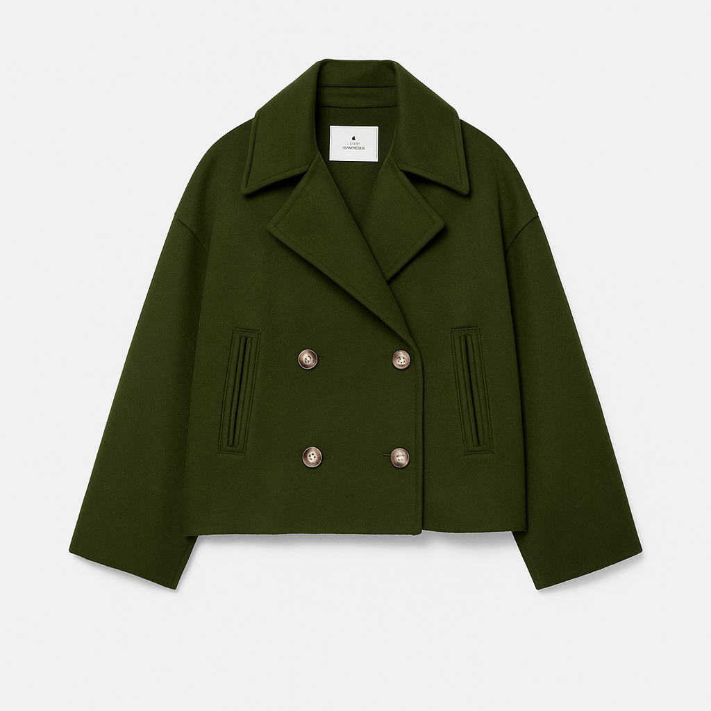 WW | Damen Kurz Gepolsterte Jacke Mit Breitem Revers