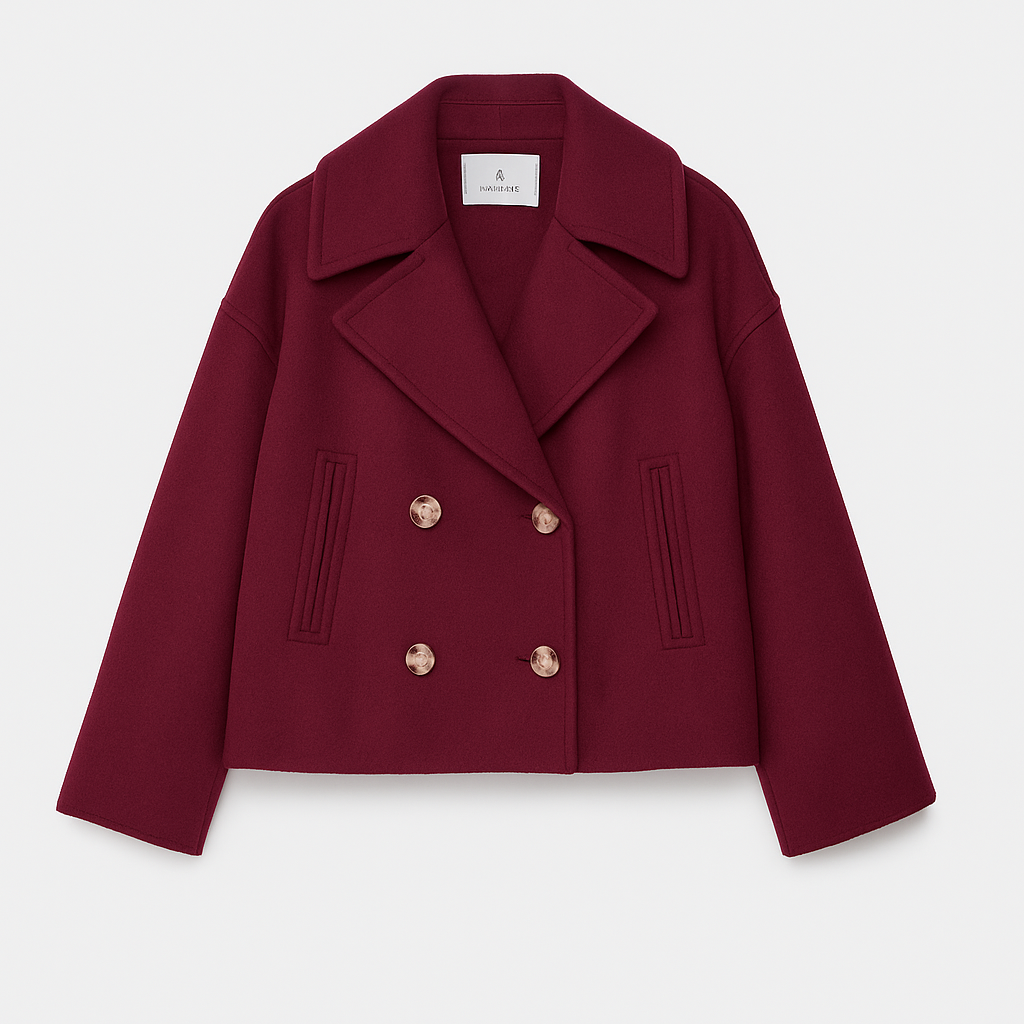 WW | Damen Kurz Gepolsterte Jacke Mit Breitem Revers