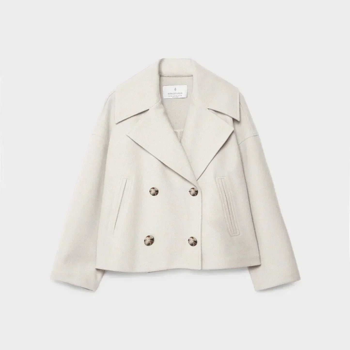 WW | Damen Kurz Gepolsterte Jacke Mit Breitem Revers