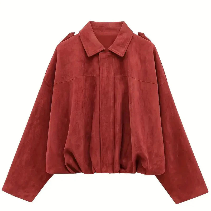 WW | Women's Oversized Short Faux Suede Jacket