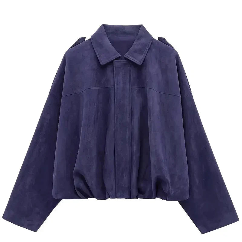 WW | Women's Oversized Short Faux Suede Jacket